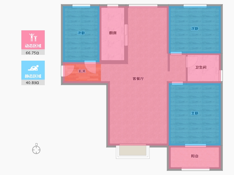 山东省-菏泽市-鲁菏红花园-96.00-户型库-动静分区