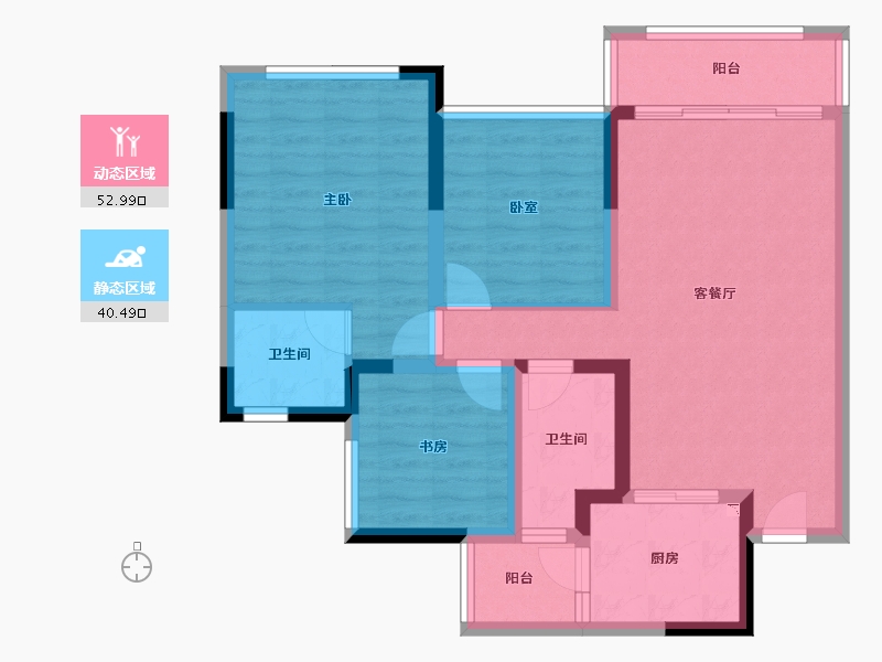 四川省-眉山市-龙光眉山玖龙府-82.33-户型库-动静分区