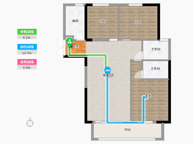 山东省-菏泽市-冠源金玺大院-100.80-户型库-动静线