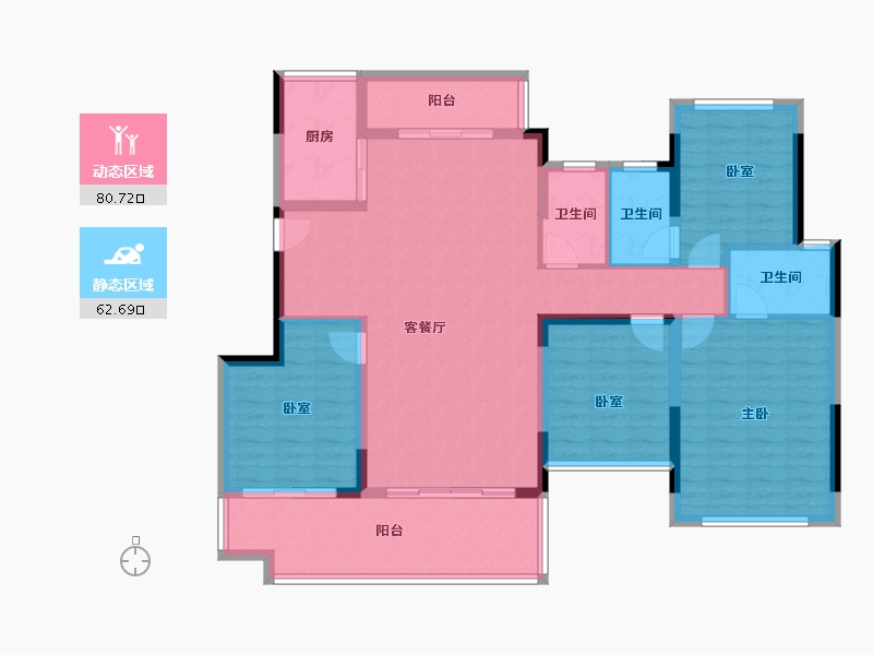 四川省-眉山市-龙光眉山玖龙府-129.05-户型库-动静分区