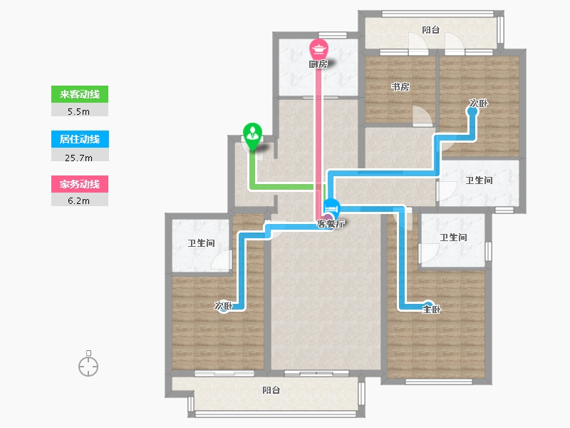 山东省-泰安市-绿城玉兰花园-150.46-户型库-动静线