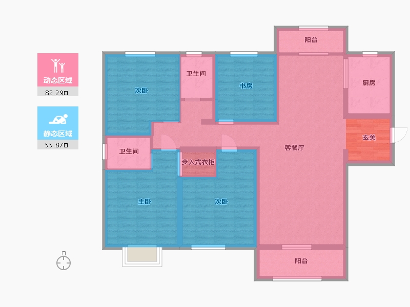 山东省-菏泽市-壹品公馆-123.20-户型库-动静分区