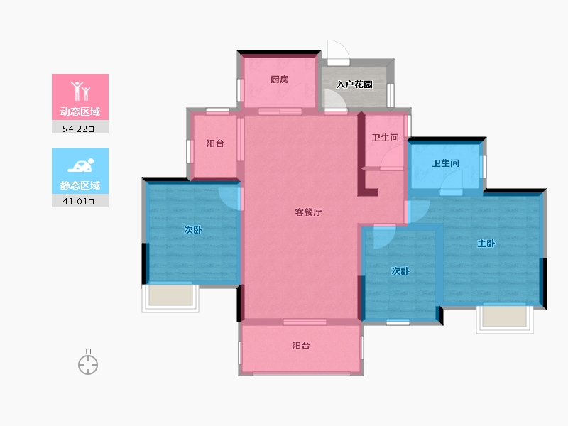 四川省-成都市-蝴蝶洲（青白江）-87.88-户型库-动静分区