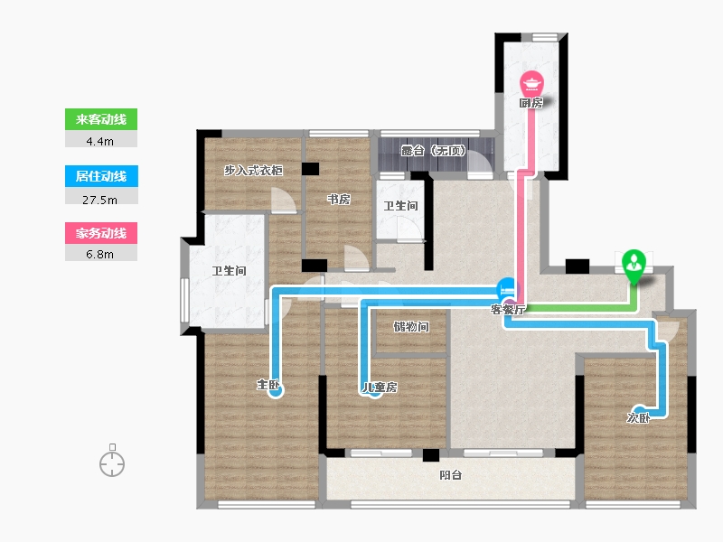 浙江省-湖州市-得力金宸湾-148.09-户型库-动静线