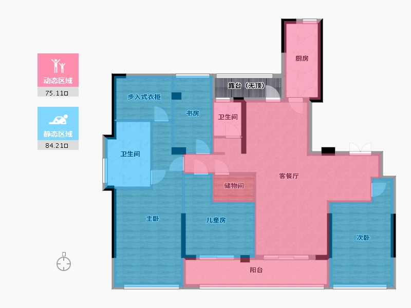 浙江省-湖州市-得力金宸湾-148.09-户型库-动静分区