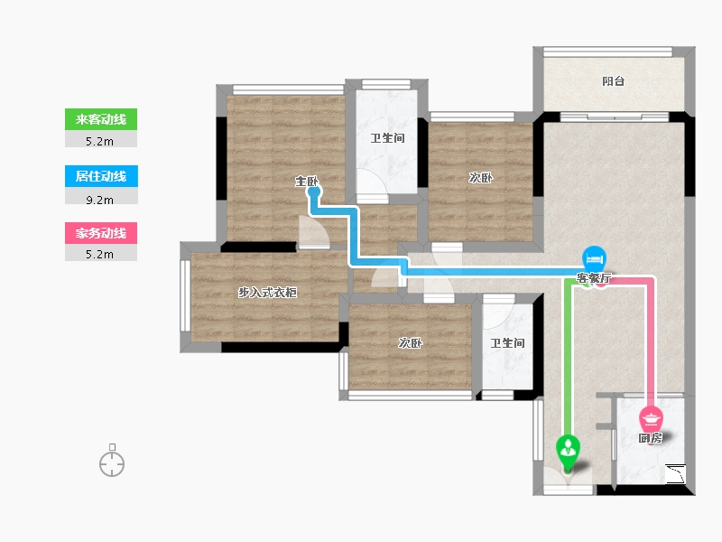 广东省-佛山市-樵悦名居-86.79-户型库-动静线