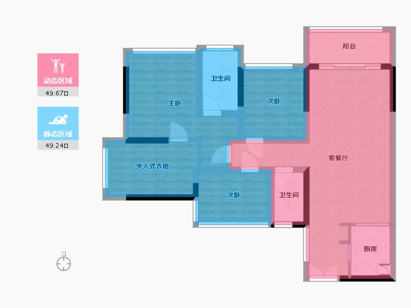 广东省-佛山市-樵悦名居-86.79-户型库-动静分区