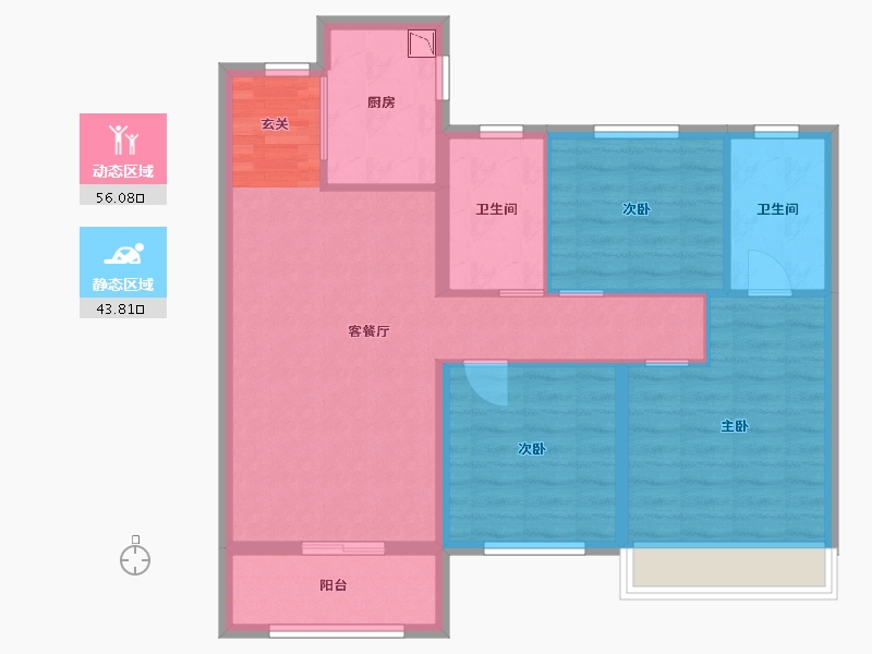 山东省-菏泽市-绿地城-89.60-户型库-动静分区