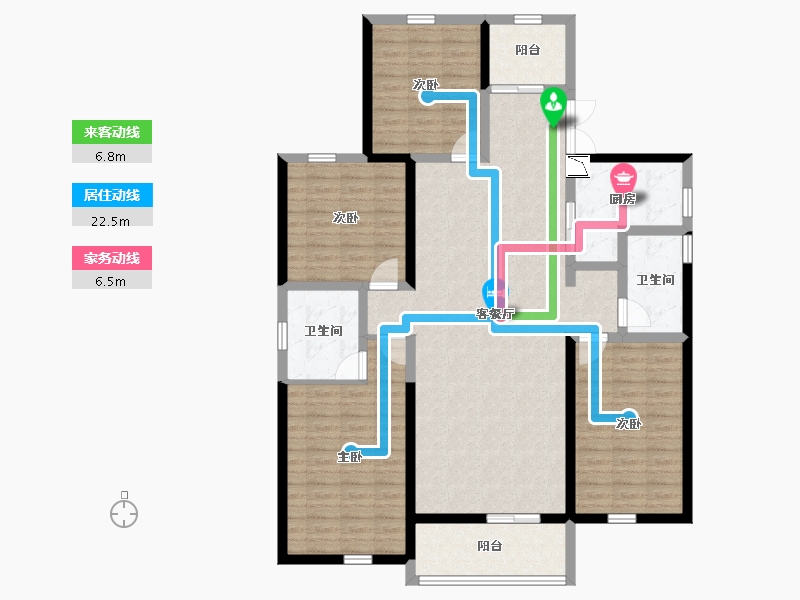 陕西省-宝鸡市-汉强海德公园-134.25-户型库-动静线