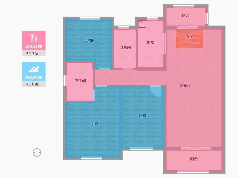 山东省-菏泽市-绿地城-104.80-户型库-动静分区