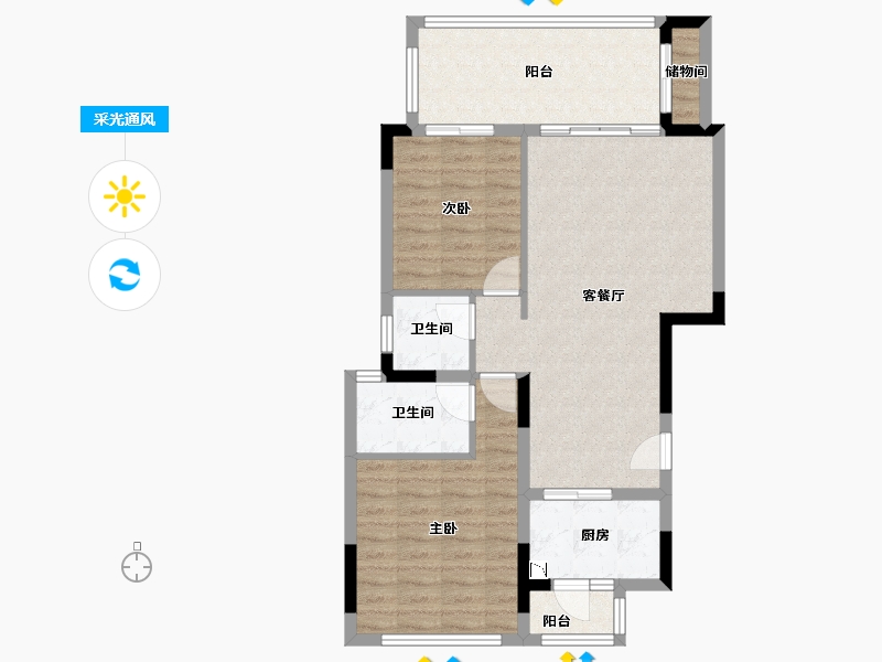 广东省-惠州市-中海汤泉-82.25-户型库-采光通风