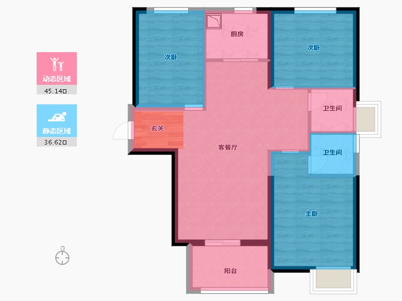 福建省-厦门市-中铁诺德逸都-72.80-户型库-动静分区