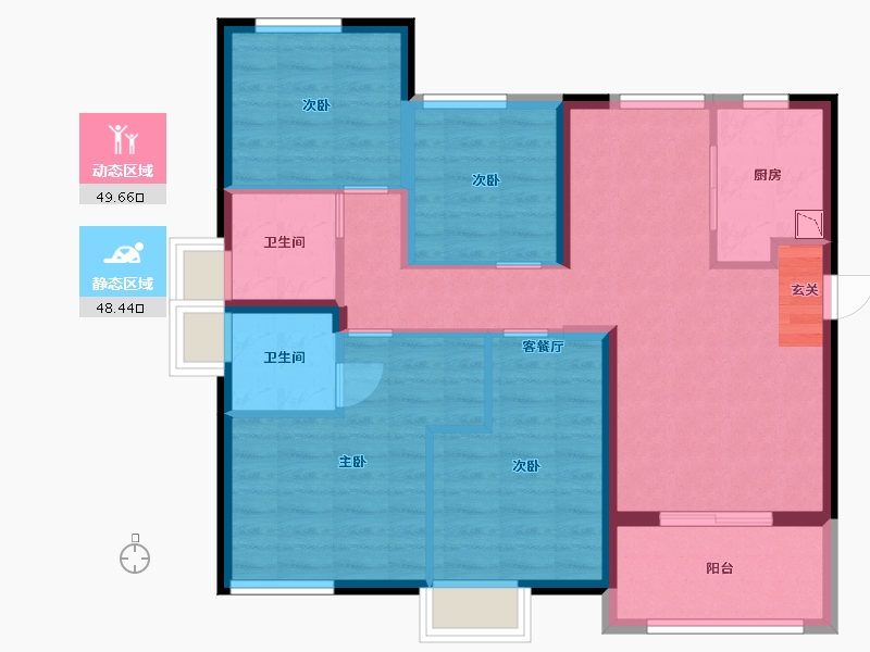 福建省-厦门市-中铁诺德逸都-87.21-户型库-动静分区