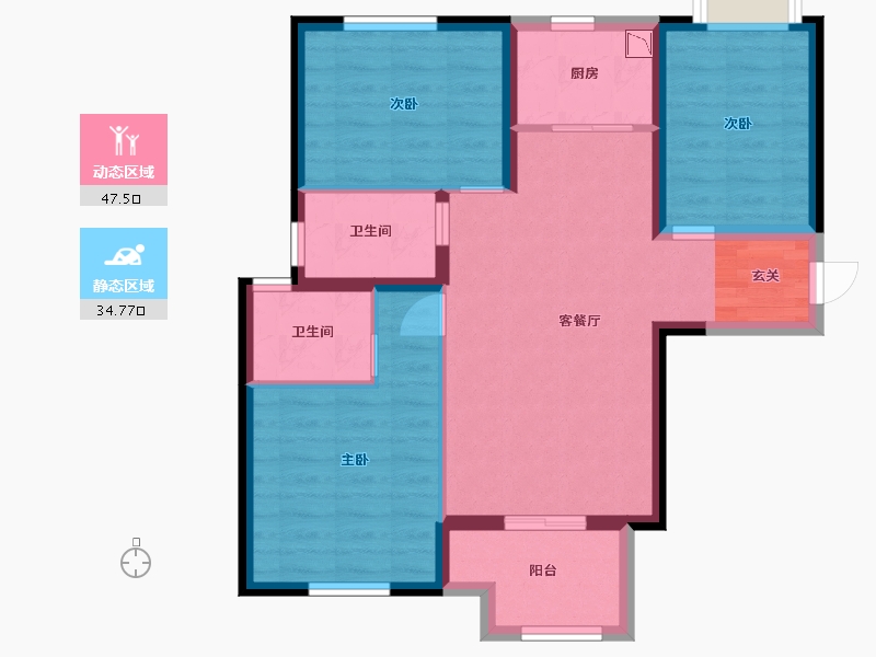 福建省-厦门市-中铁诺德逸都-72.80-户型库-动静分区