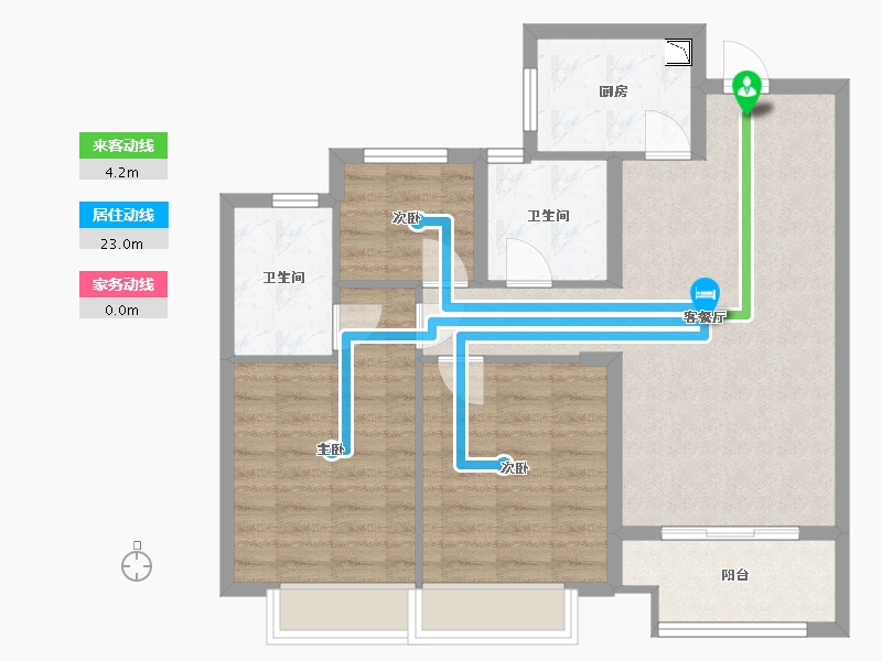 浙江省-嘉兴市-鹃东沁园-82.00-户型库-动静线