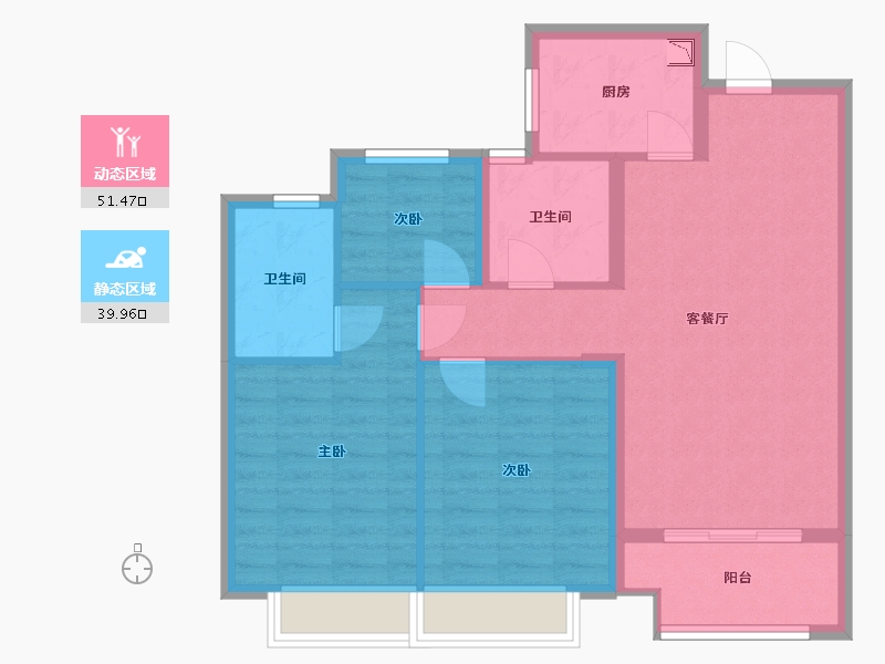 浙江省-嘉兴市-鹃东沁园-82.00-户型库-动静分区