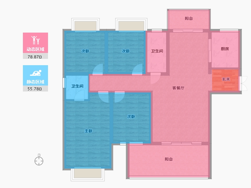 湖南省-邵阳市-乾道桃源府-120.74-户型库-动静分区