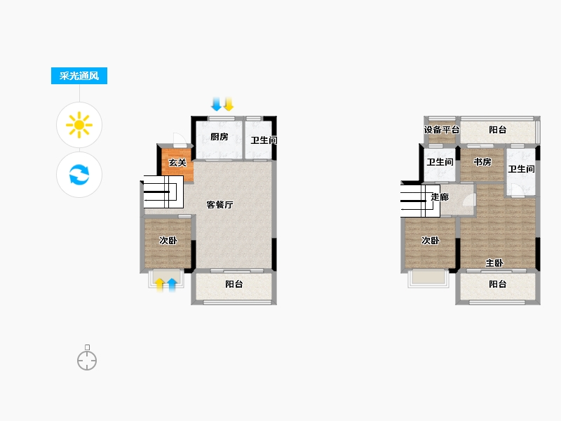 江苏省-苏州市-建发悦江南-126.40-户型库-采光通风