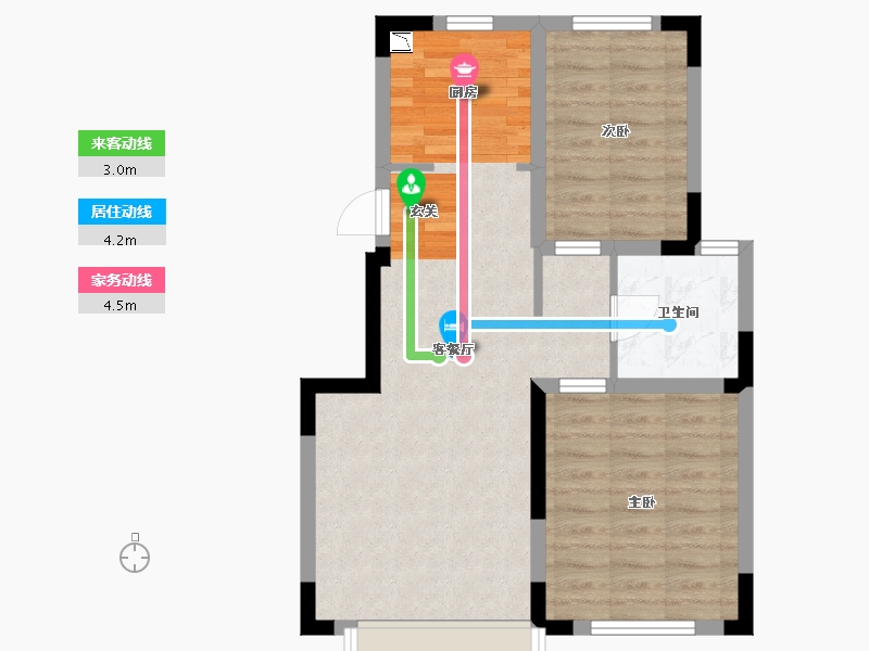 吉林省-长春市-力旺新大麓-60.88-户型库-动静线