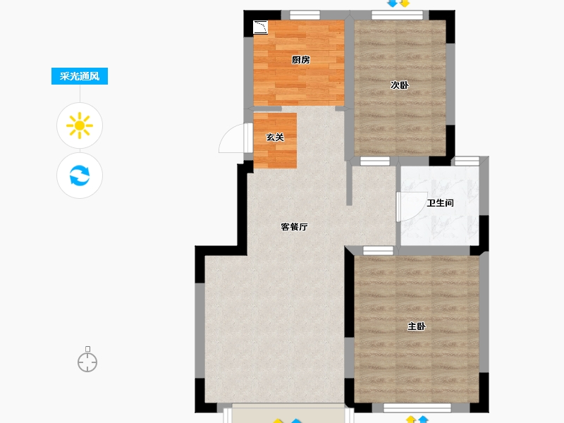 吉林省-长春市-力旺新大麓-60.88-户型库-采光通风