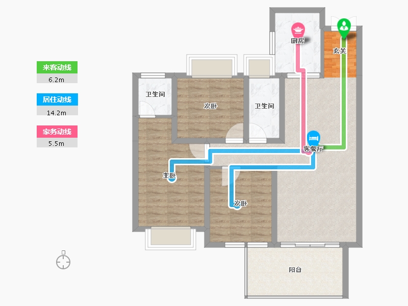 湖南省-邵阳市-乾道桃源府-89.05-户型库-动静线