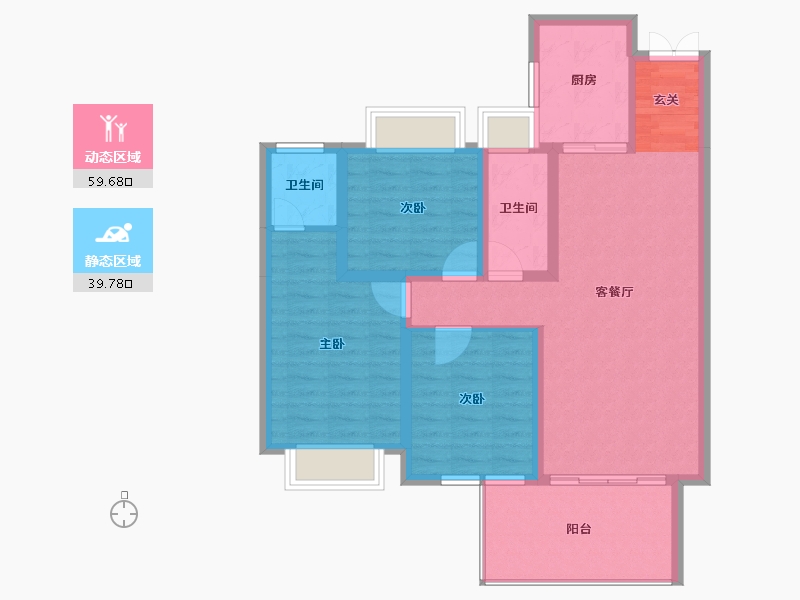 湖南省-邵阳市-乾道桃源府-89.05-户型库-动静分区