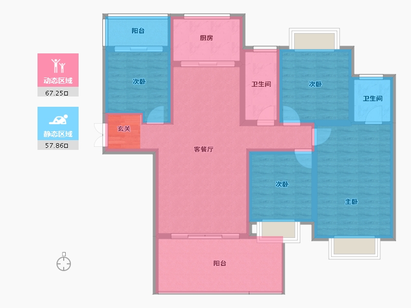 湖南省-邵阳市-乾道桃源府-112.18-户型库-动静分区