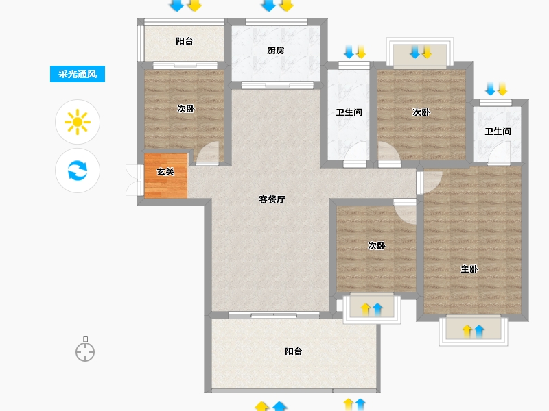 湖南省-邵阳市-乾道桃源府-112.18-户型库-采光通风