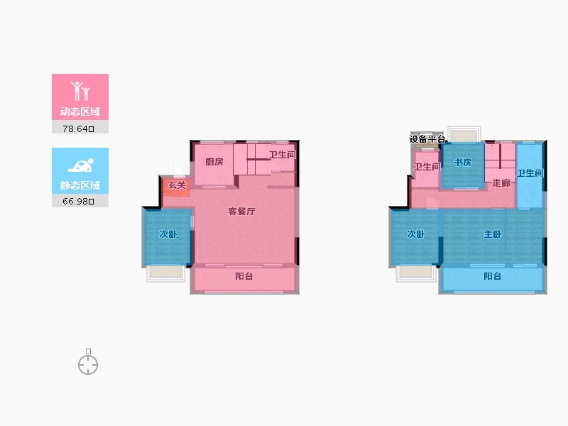 江苏省-苏州市-建发悦江南-130.40-户型库-动静分区