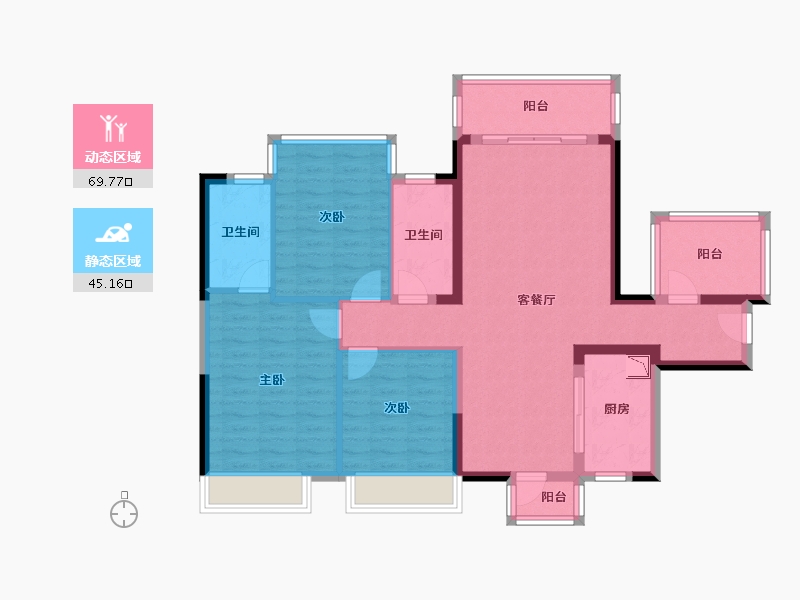 广西壮族自治区-南宁市-荣和五象学府-102.58-户型库-动静分区