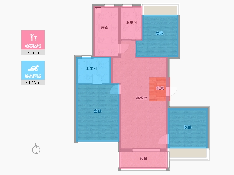 上海-上海市-保利锦上-80.80-户型库-动静分区