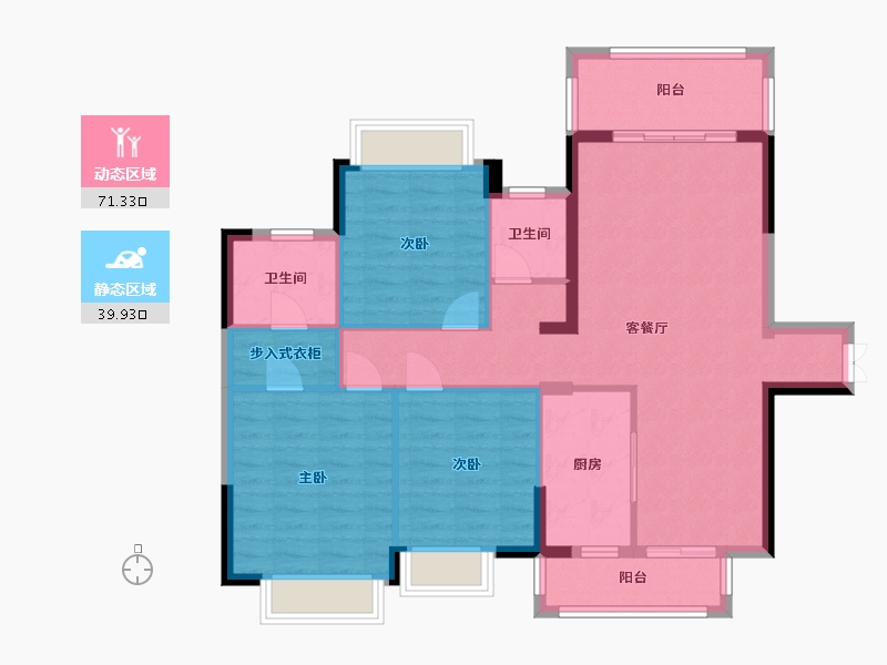 广西壮族自治区-玉林市-万昌东方巴黎水岸-100.20-户型库-动静分区