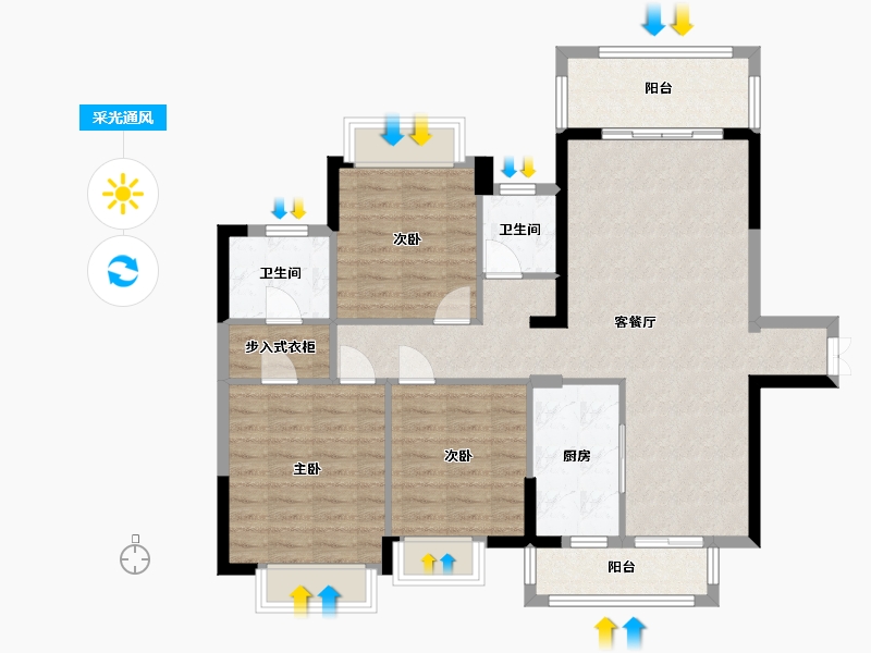 广西壮族自治区-玉林市-万昌东方巴黎水岸-100.20-户型库-采光通风