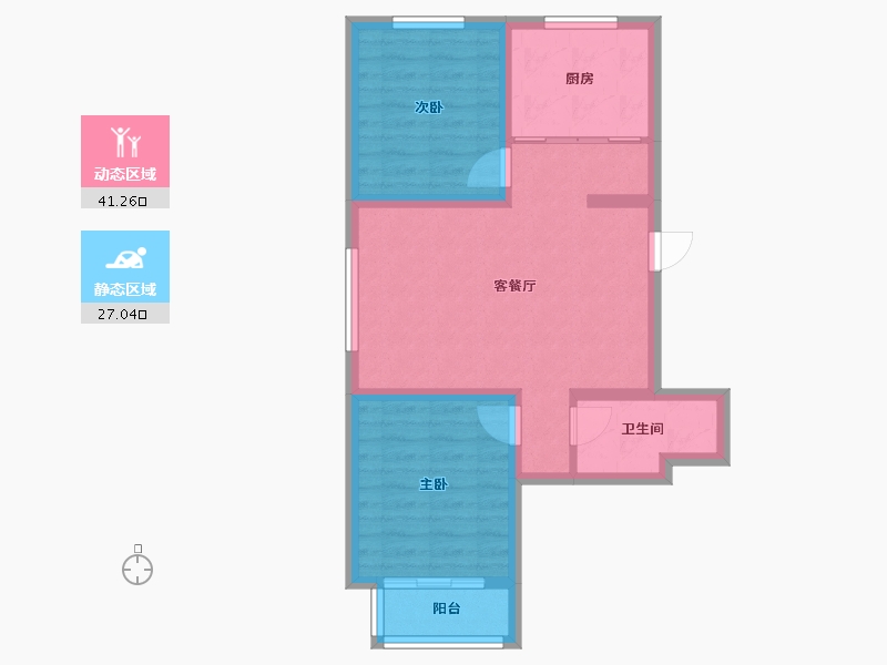 山西省-太原市-佳境珑原-60.56-户型库-动静分区