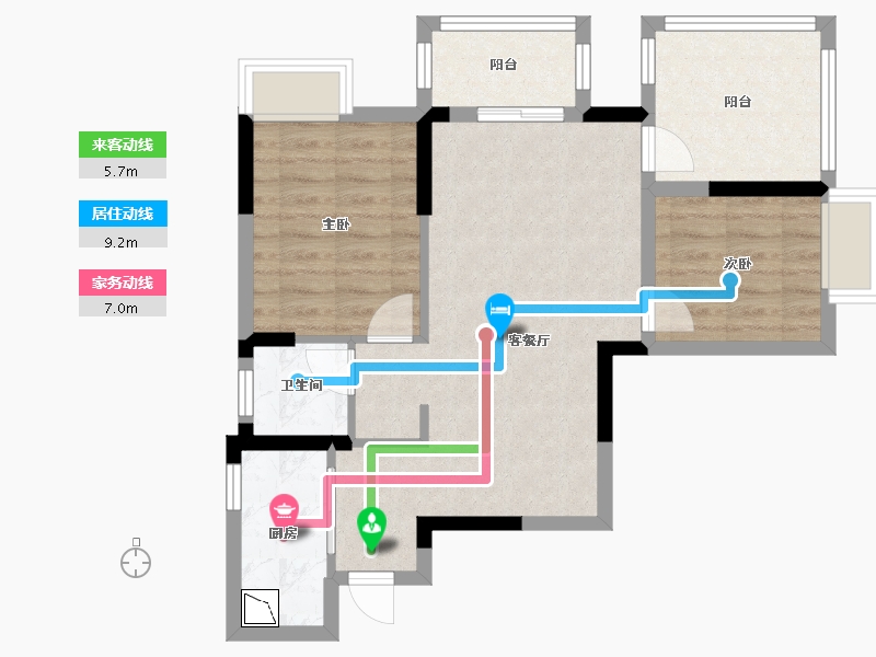 广西壮族自治区-南宁市-荣和五象学府-65.35-户型库-动静线