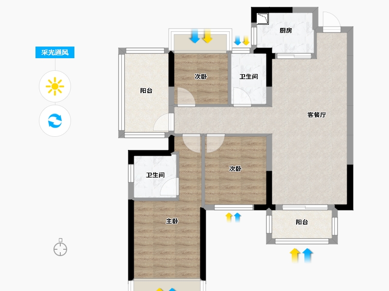 广西壮族自治区-南宁市-荣和五象学府-78.22-户型库-采光通风