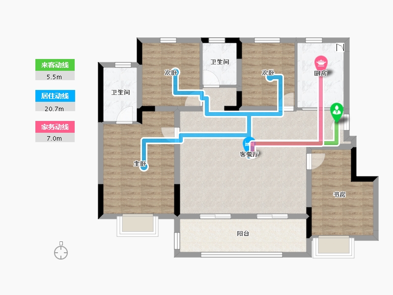 江苏省-无锡市-金融街金悦府-101.43-户型库-动静线