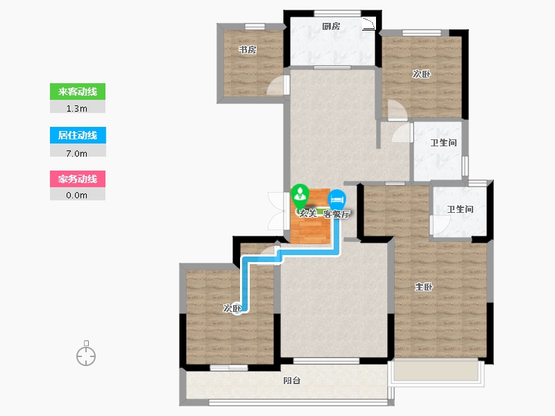 陕西省-西安市-荣安芙蓉印月-111.20-户型库-动静线