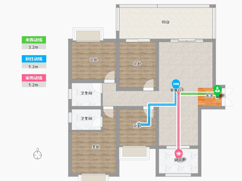 湖南省-邵阳市-乾道桃源府-106.58-户型库-动静线