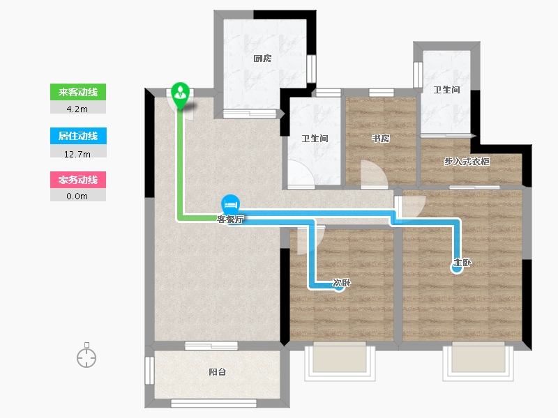 浙江省-嘉兴市-恒顺·澜山悦-75.00-户型库-动静线