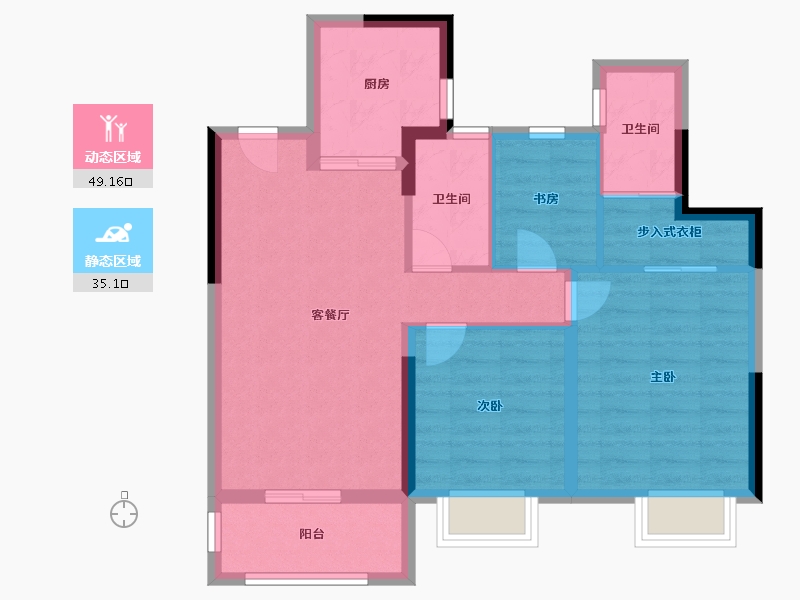 浙江省-嘉兴市-恒顺·澜山悦-75.00-户型库-动静分区