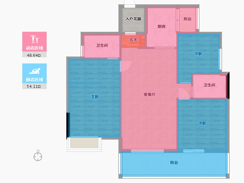 广东省-河源市-富力天禧花园-96.00-户型库-动静分区