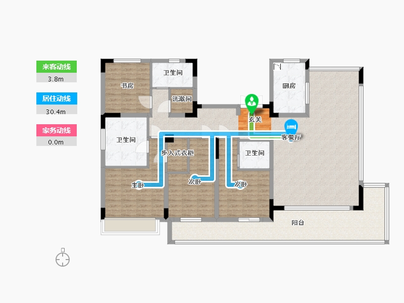 浙江省-绍兴市-元垄镜庐-152.00-户型库-动静线