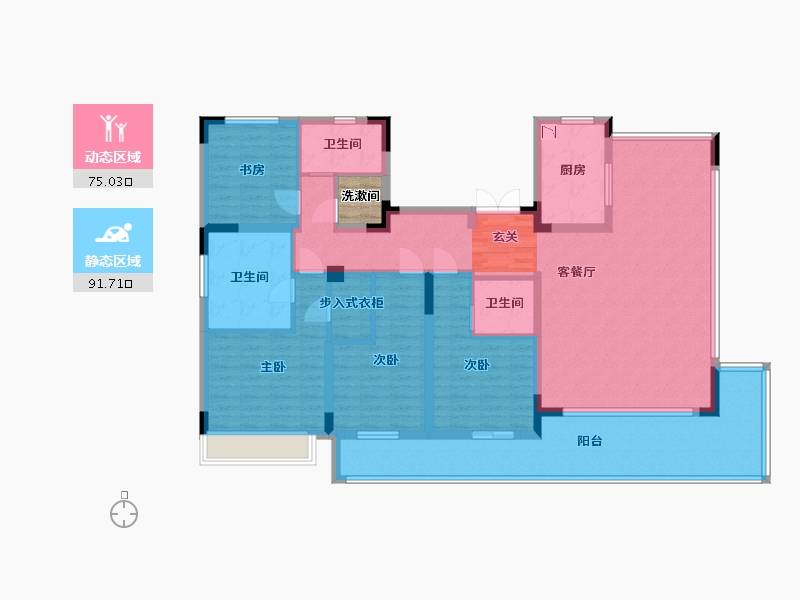 浙江省-绍兴市-元垄镜庐-152.00-户型库-动静分区