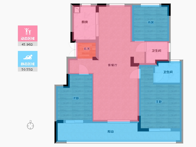 浙江省-绍兴市-元垄镜庐-85.60-户型库-动静分区