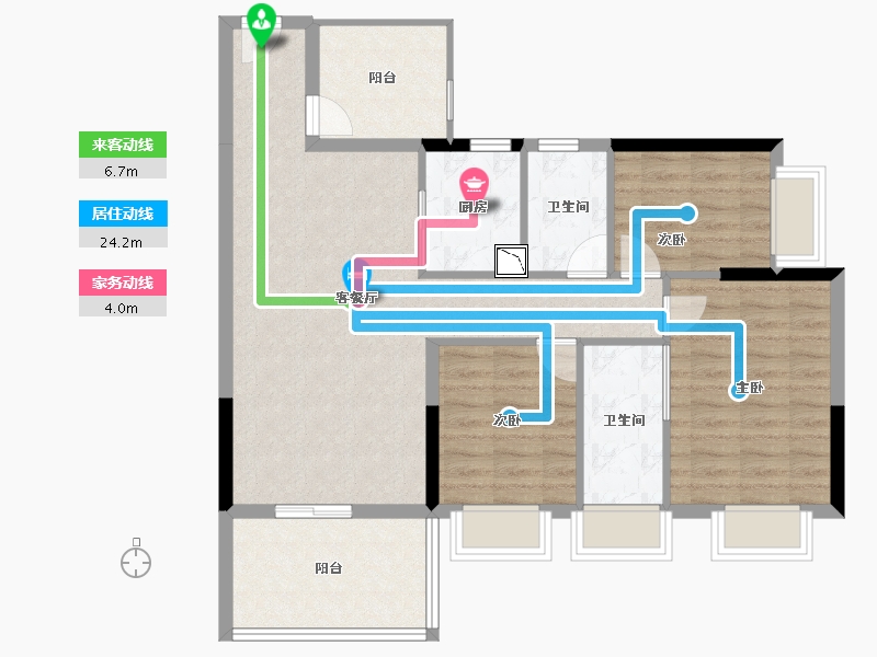 广东省-湛江市-万洲悦华府-93.37-户型库-动静线