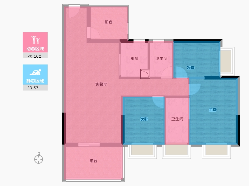 广东省-湛江市-万洲悦华府-93.37-户型库-动静分区