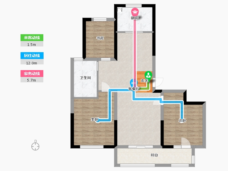 山东省-威海市-新港城-89.60-户型库-动静线