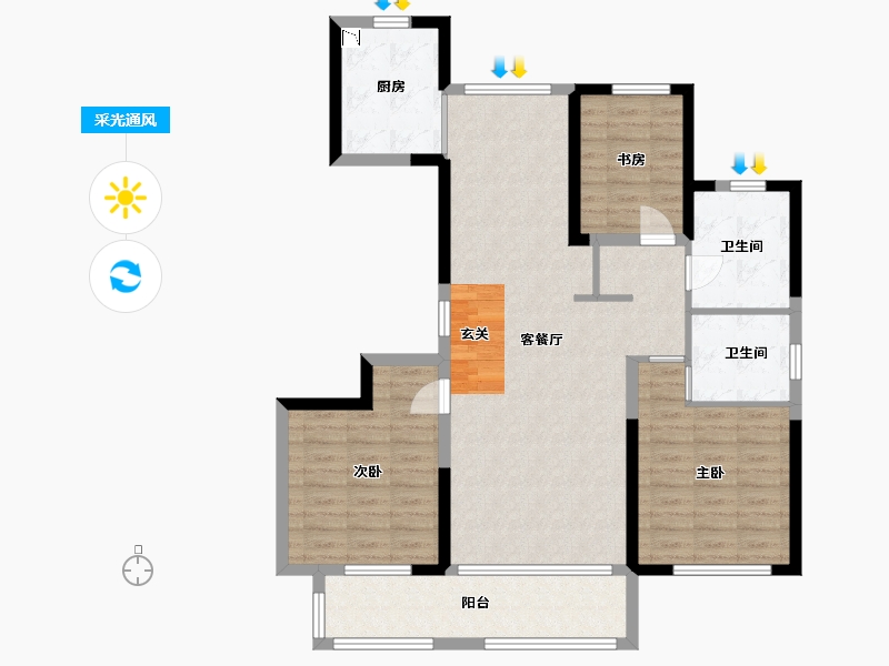 山东省-威海市-新港城-100.00-户型库-采光通风