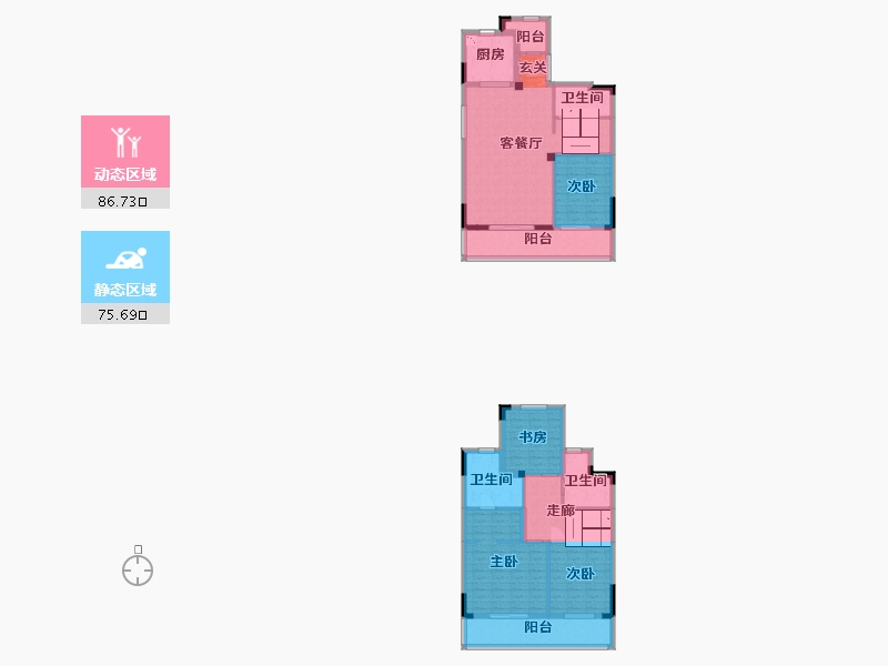 浙江省-绍兴市-元垄镜庐-145.60-户型库-动静分区